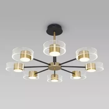 Потолочная люстра светодиодная 90244/8 Eurosvet Jet черный / золото