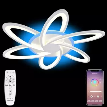 Потолочная люстра светодиодная LAMPS 81152, 120W, белый, с подсветкой Natali Kovaltseva LED LIGHT 81152