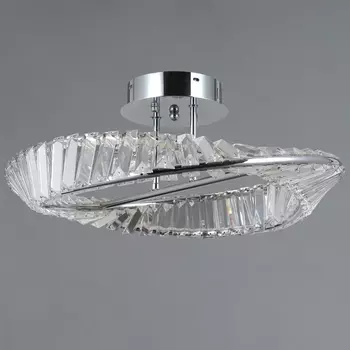 Потолочная люстра светодиодная на штанге хрустальная ILLUMICO IL4349-48WSQ-25 CR GENOA