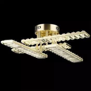 Потолочная люстра светодиодная на штанге хрустальная Reluce 02598-0.3-136W COP