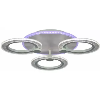 Потолочная люстра светодиодная на штанге с пультом Reluce 20309-0.3-3+1 WT 57W кольцо