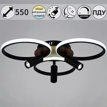 Потолочная люстра светодиодная на штанге с пультом Reluce 09440-0.3-3+3