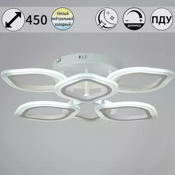 Потолочная люстра (+ночной режим) светодиодная на штанге с пультом регулировкой яркости и цветовой температуры Reluce 02302-0.3-3+3 WH