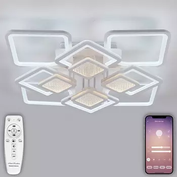 Потолочная люстра светодиодная Natali Kovaltseva Damask LED LAMPS 81170 с пультом ДУ 240W, белый, LED