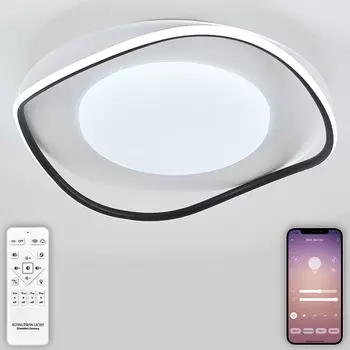 Потолочная люстра светодиодная Natali Kovaltseva INNOVATION STYLE 83141 с пультом ДУ 120W, бело-чёрный, LED