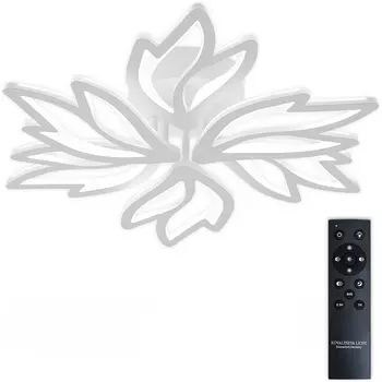 Потолочная люстра (+ночной режим) светодиодная с пультом ДУ 120W, белый, LED Natali Kovaltseva Rif LED LAMPS 81118/5C