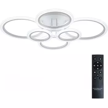 Потолочная люстра (+ночной режим) светодиодная с пультом ДУ 132W, белый, LED Natali Kovaltseva Home LED LAMPS 81439