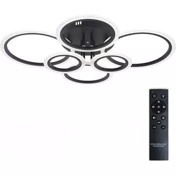 Потолочная люстра (+ночной режим) светодиодная с пультом ДУ 132W, черный, LED Natali Kovaltseva Home LED LAMPS 81440