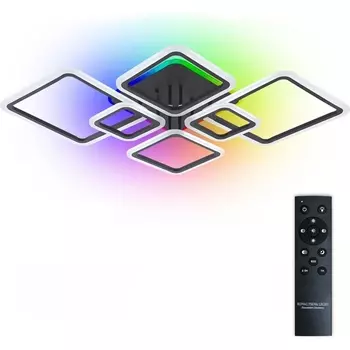Потолочная люстра (+ночной режим) светодиодная с пультом ДУ 160W с RGB, черный, LED Natali Kovaltseva Spektr LED LAMPS 81442