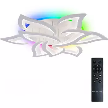 Потолочная люстра (+ночной режим) светодиодная с пультом ДУ 162W с RGB, белый, LED Natali Kovaltseva Olimp LED LAMPS 81435