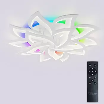 Потолочная люстра (+ночной режим) светодиодная с пультом ДУ 270W с RGB, белый, LED Natali Kovaltseva Olimp LED LAMPS 81437
