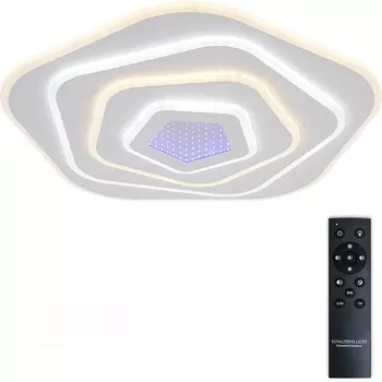 Потолочная люстра (+ночной режим) светодиодная с пультом ДУ 75W, белый, LED Natali Kovaltseva Palace LED LAMPS 81111/4C