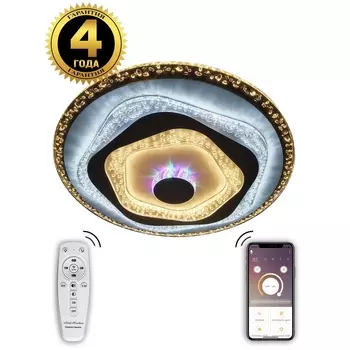 Потолочная люстра светодиодная с пультом и возможностью управления смартфоном, регулировка яркости цветовой температуры, ночной режим таймер, Natali Kovaltseva 81040 81040/6C