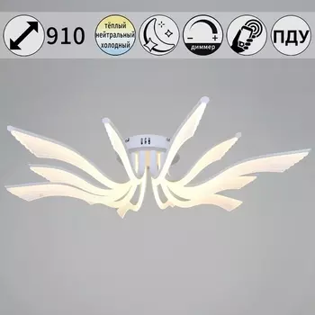 Потолочная люстра светодиодная с пультом и ночным режимом Reluce 35390-0.3-6+6 white (Умный дом)