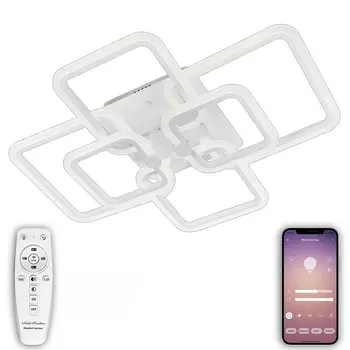 Потолочная люстра светодиодная с пультом и управлением смартфоном регулировкой цветовой температуры яркости ночным режимом таймером HIGH-TECH LAMPS 82018 Natali Kovaltseva LED