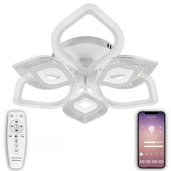 Потолочная люстра светодиодная с пультом и управлением смартфоном регулировкой цветовой температуры яркости ночным режимом таймером LAMPS Natali Kovaltseva Led 81203