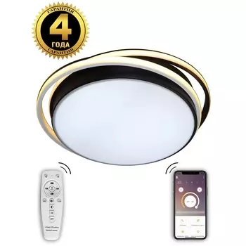 Потолочная люстра светодиодная с пультом и возможностью управления смартфоном, регулировка яркости цветовой температуры, ночной режим таймер Natali Kovaltseva 81038 81038/5C