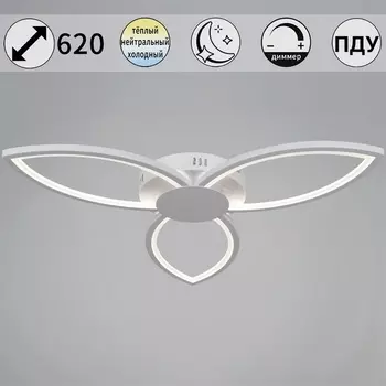 Потолочная люстра светодиодная с пультом регулировкой цветовой температуры, яркости и ночным режимом Reluce 09877-0.3-03 WH