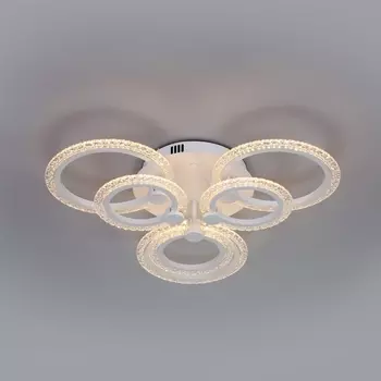 Потолочная люстра светодиодная с пультом регулировкой цветовой температуры и яркости ночным режимом 90226/6 Eurosvet Wellen белый