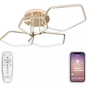 Потолочная люстра светодиодная с управлением смартфоном и пультом регулировкой цветовой температурой яркости ночным режимом таймером HIGH-TECH LAMPS 82037 Natali Kovaltseva LED