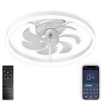 Потолочная люстра светодиодная с вентилятором и пультом Natali Kovaltseva Ledfan LED LAMPS 81489