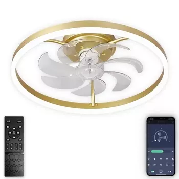 Потолочная люстра светодиодная с вентилятором и пультом Natali Kovaltseva Ledfan LED LAMPS 81491