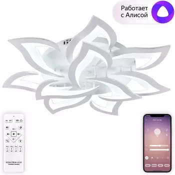 Потолочная люстра светодиодная Smart 180W с системой умного дома, белый Natali Kovaltseva Olimp LED SMART 84005