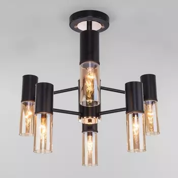 Потолочная люстра 70125/6 Eurosvet TESORO черный (Умный дом, Алиса, WiFi, голосовое управление)