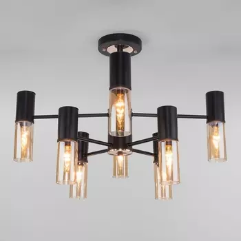 Потолочная люстра 70125/8 Eurosvet TESORO черный (Умный дом, Алиса, WiFi, голосовое управление)