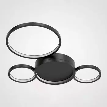 Потолочная LED люстра в виде колец Twine 4 Rings Black ImperiumLoft Twine01 (204612-26)