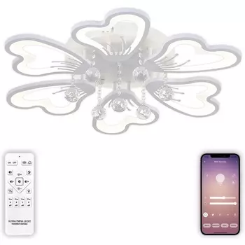 Потолочная светодиодная люстра с пультом и управлением смартфоном 140W LAMPS 81240 Natali Kovaltseva Hugo LED
