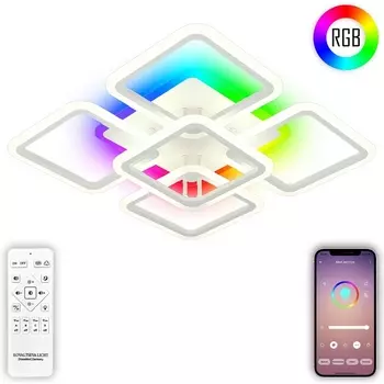 Потолочная светодиодная люстрас пультом и управлением смартфоном, с подсветкой 140W LAMPS 81138 Natali Kovaltseva Spektr LED