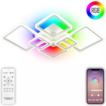 Потолочная светодиодная люстрас пультом и управлением смартфоном, с подсветкой 160W LAMPS 81243 Natali Kovaltseva Spektr LED
