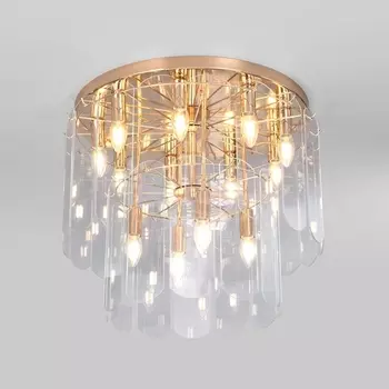 Потолочный светильник круглый Eurosvet Claire 60170 золото (Умный дом, Алиса, Маруся, голосовое управление)