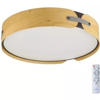 Потолочный светильник Sonex Coraggio 7721/120L металл/пластик/белый/черный/дерево LED 120Вт 3000-6000K D700 IP20 пульт ДУ