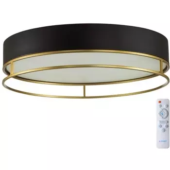 Потолочный светильник Sonex Lofty 7723/65L металл/пластик/белый/черный/золотой LED 65Вт 3000-6000K D450 IP20 пульт ДУ