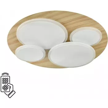 Потолочный светильник Sonex Pine 7734/60L металл/акрил/стекло/белый/под дерево LED 60Вт 3000-6000К D450 пульт ДУ