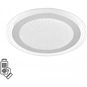 Потолочный светильник Sonex Promise 7739/80L металл/акрил/белый/серебряный/прозрачный LED 80Вт 3000-6000К D480 пульт ДУ