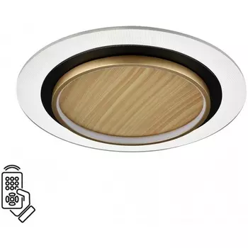 Потолочный светильник Sonex Sunny 7731/80L металл/акрил/белый/под дерево/прозрачный/черный LED 80Вт 3000-6000К D480 пульт ДУ