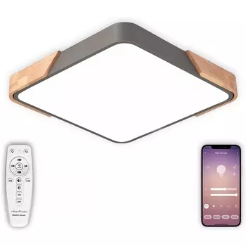 Потолочный светильник светодиодный Natali Kovaltseva Scandinavian LED LAMPS 81412 с пультом ДУ, моб. приложением 120W, серый, LED