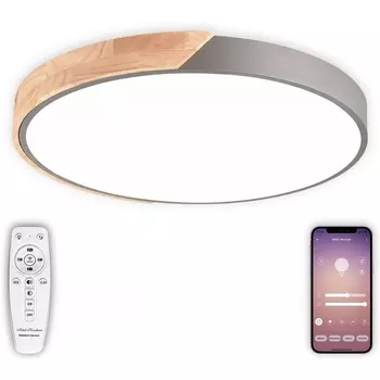 Потолочный светильник светодиодный Natali Kovaltseva Scandinavian LED LAMPS 81184 с пультом ДУ, моб. приложением 140W, серый, LED