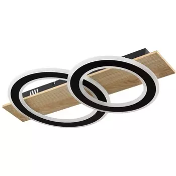 Потолочный светильник светодиодный прямоугольный Lumion Pine 8023/80CL черный/дерево, металл/МДФ 3000-6500К LED 80W 220V