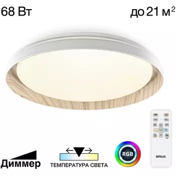 Потолочный светильник круглый RGB светодиодный с пультом Citilux Mega CL752452G