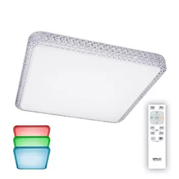 Потолочный светильник светодиодный с пультом регулировкой цветовой температуры и яркости ночной режим RGB таймер Альпина CL718K80RGB (Citilux)