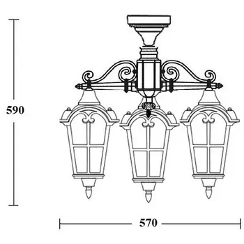 Потолочный светильник уличный Oasis Light PORTO 86170A/3 02 Gb