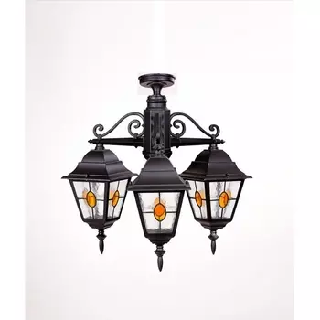 Потолочный светильник уличный IP44 Oasis Light QUADRO M lead GLASS 79970МAlgY/3 Bl