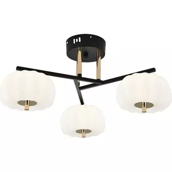 Потолочный светодиодный светильник Escada Halma 10301/3LED 30Вт, 2305лм, 3000-6000K, Ra>80, изменение цветовой температуры с помощью выключателя, металл/пластик, черный/белый/золото