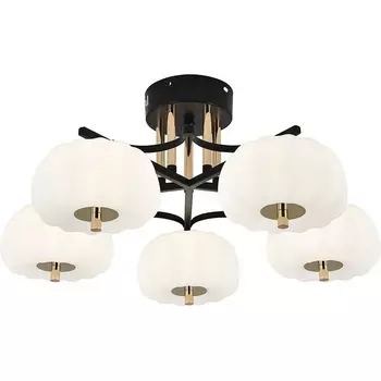 Потолочный светодиодный светильник Escada Halma 10301/5LED 50Вт, 3720лм, 3000-6000K, Ra>80, изменение цветовой температуры с помощью выключателя, металл/пластик, черный/белый/золото