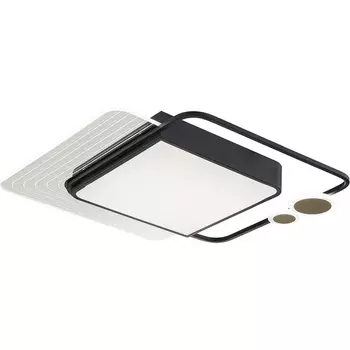 Потолочный светодиодный светильник с пультом (ночной режим) Escada Meridian 10225/SG LED 75Вт, металл/акрил, черный/золото