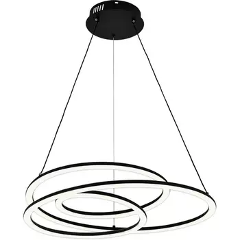 Потолочный светодиодный светильник Escada Spiral 626/S LED 70Вт, 3000-6400K, плавная регулировка мощности, изменение цветовой температуры, ПДУ, металл/силикон, черный